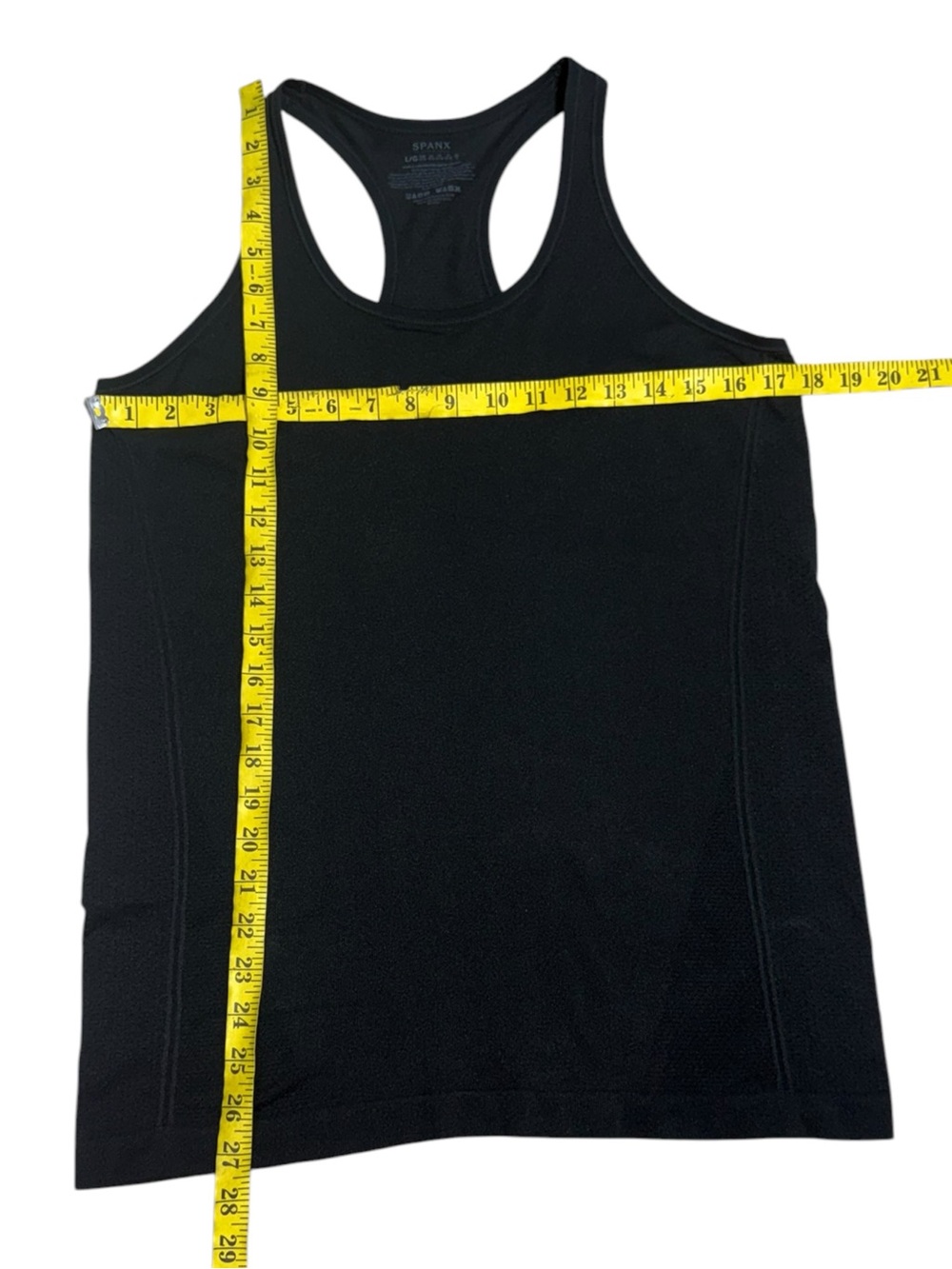 NWT Spanx Look At Me Now Seamless Tank Top L Black 50194R Activewear Racerback - Picture 4 of 8